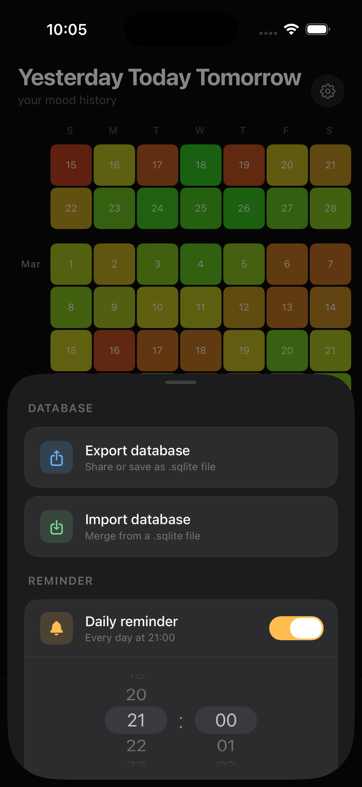Hazy — settings and export